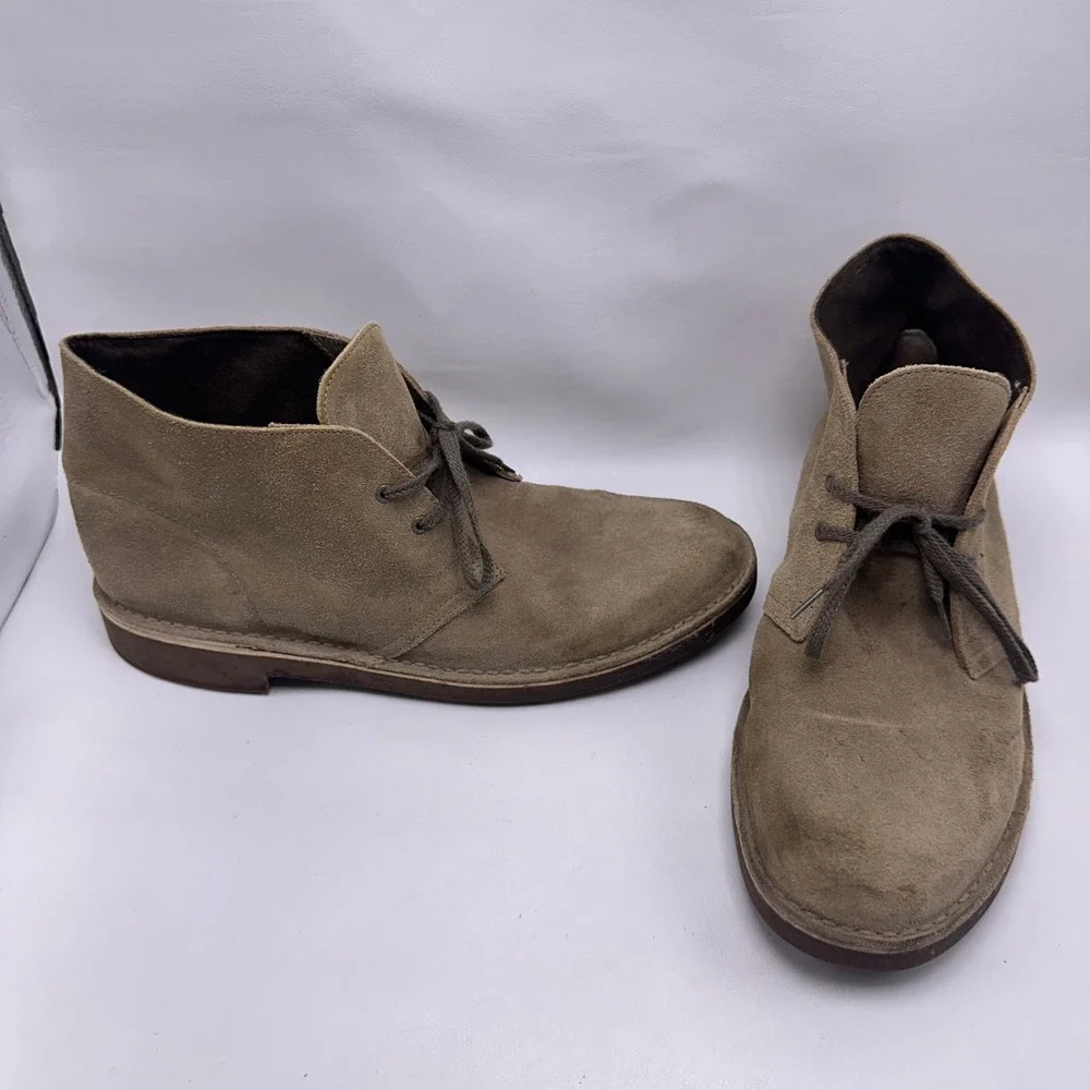 Clarks Bushacre 2 Mens Olive Suede Chukka Desert Boots Size 11 M 261411547100